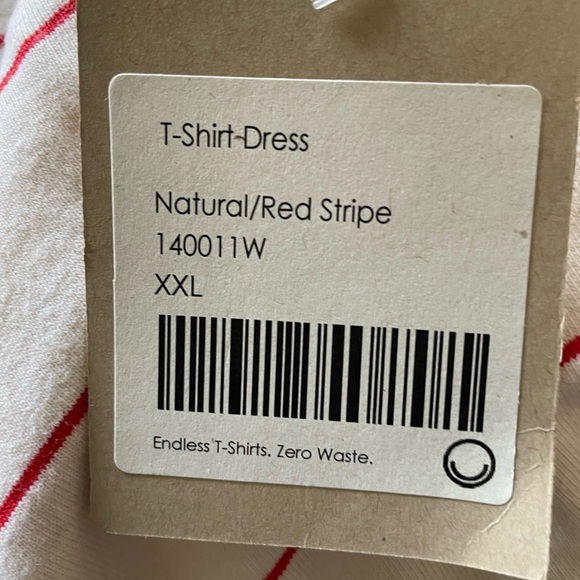T Shirt Midi Dress Plus XXL Red White Stripe NWT recycled organic cotton - Picture 9 of 11